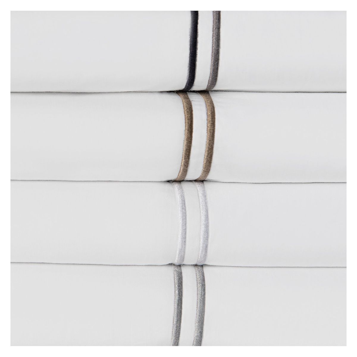 HOHOS CASA - Juego sábanas King 200 hilos 50% alg - 50% pol doble festón blanco