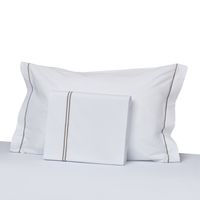 Juego sábanas King 200 hilos 50% alg - 50% pol doble festón miel