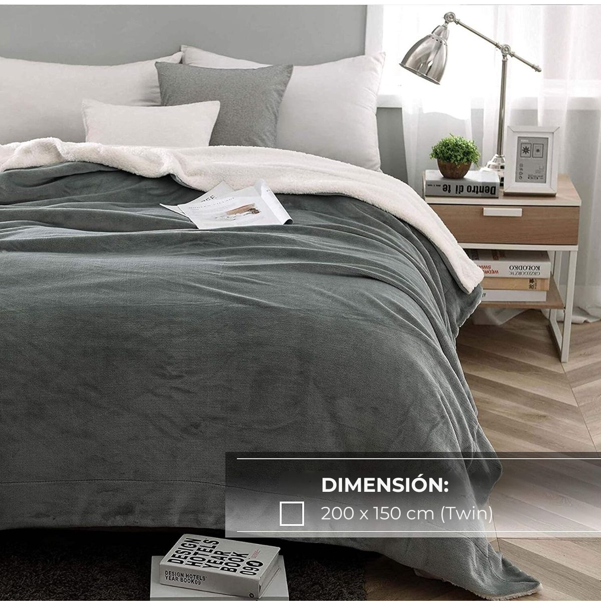 GENERICO - Frazada Manta Sherpa Polar Chiporro Gruesa Suave 2 Plazas