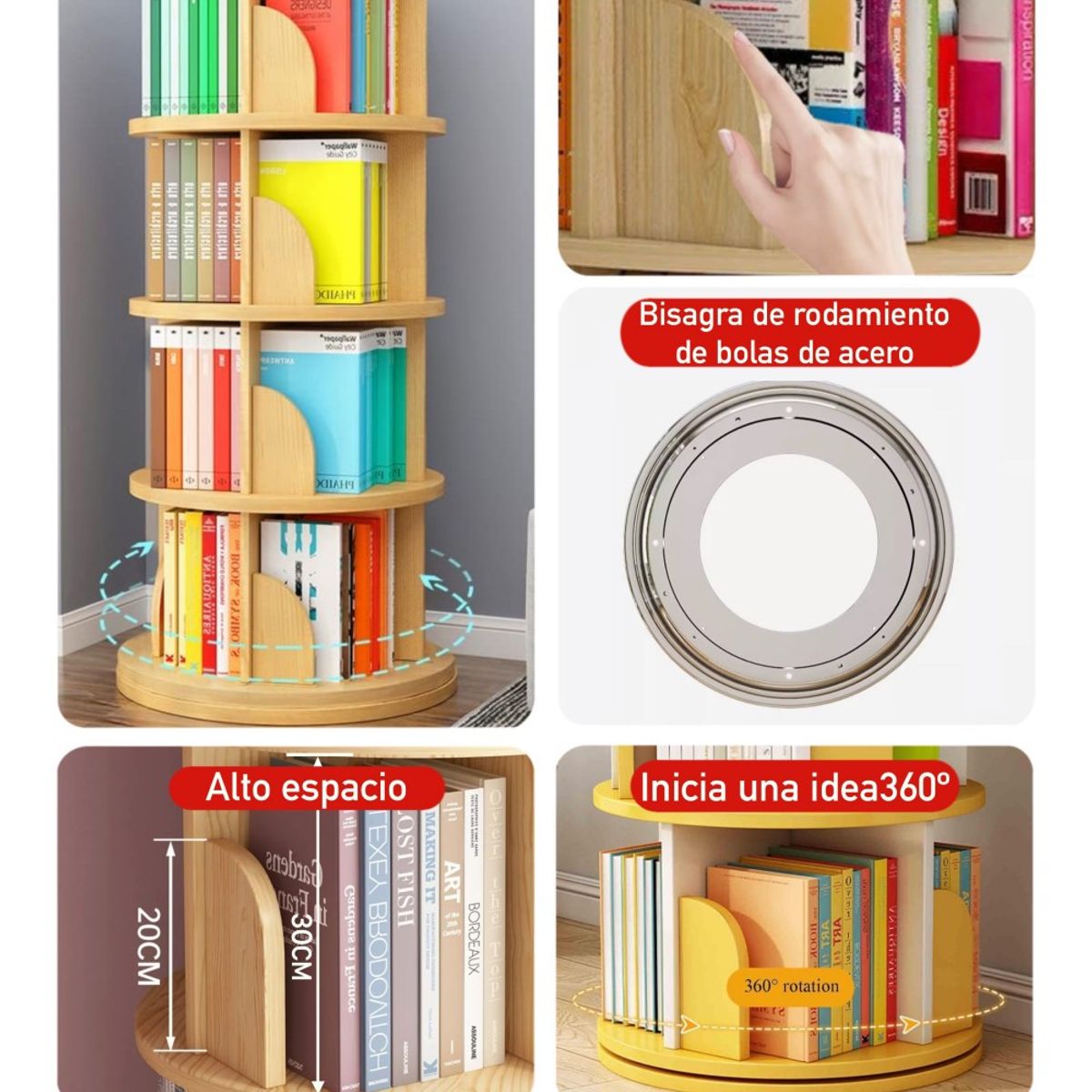 U BUY - Biblioteca Giratoria Librero Organizador 129cm