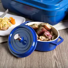 IMAHE - Mini Olla Hierro Enlozado Ovalada Azul 155X92X48 Cm