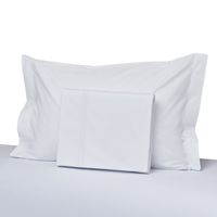 Juego sábanas 2 plazas 200hilos 50% alg - 50% pol, doble festón blanco