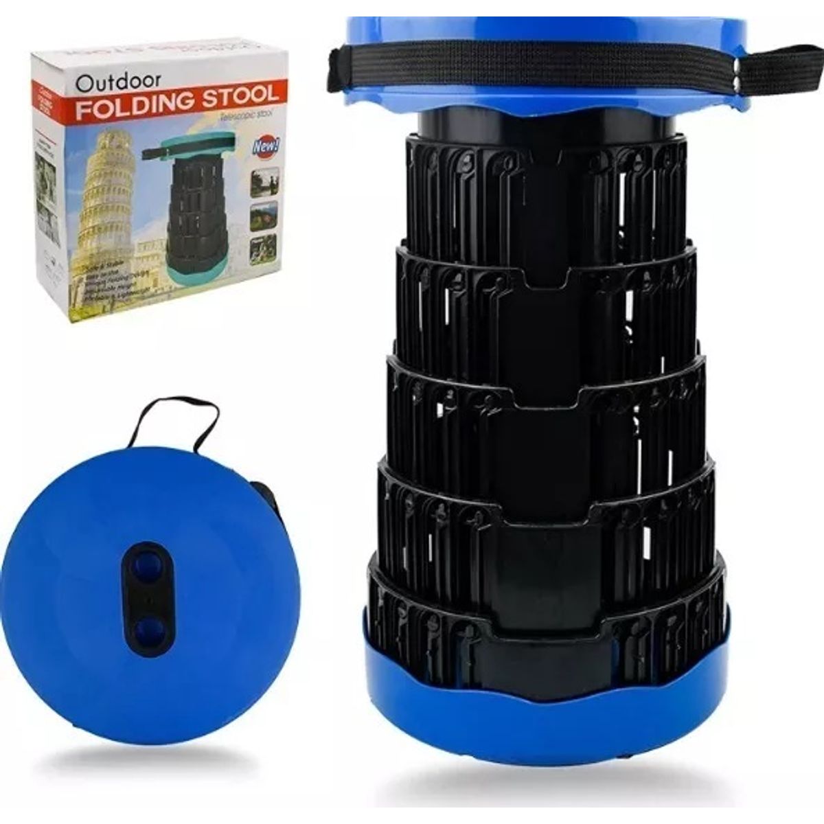 GENERICO - Taburete Plegable Silla Portatil Camping Retraible Plástico