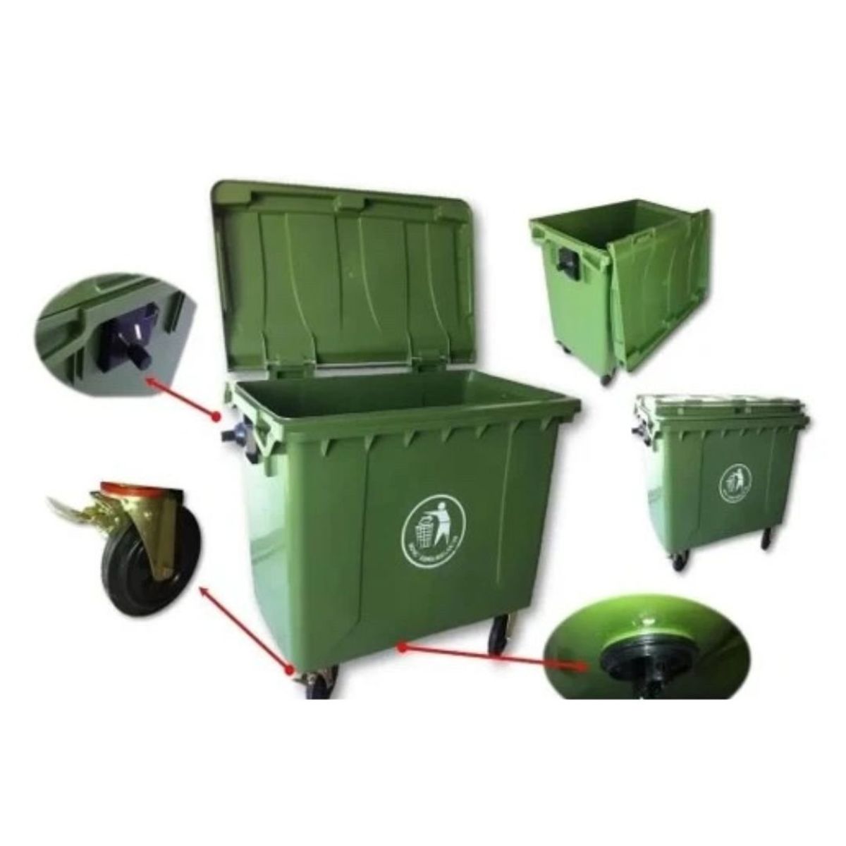 BOLTON - Contenedor Bolton de 600 Litros - Verde