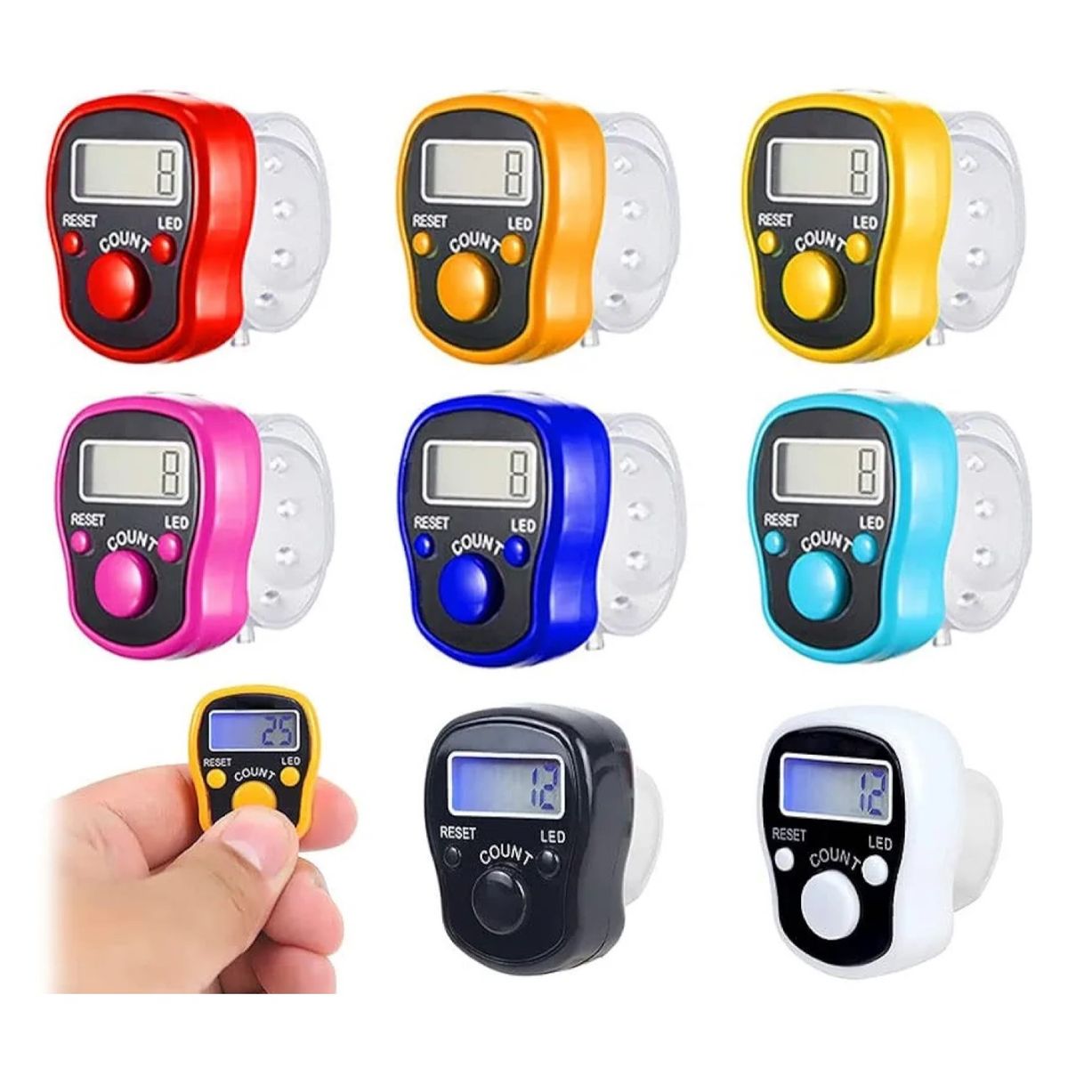 GENERICO - Contador Manual Digital Ajustable con Luz Tipo Anillo 10744