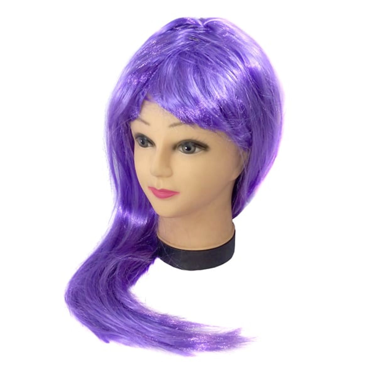 GENERICO - PELUCA LARGA 60CM 160GR LILA X1 UNI