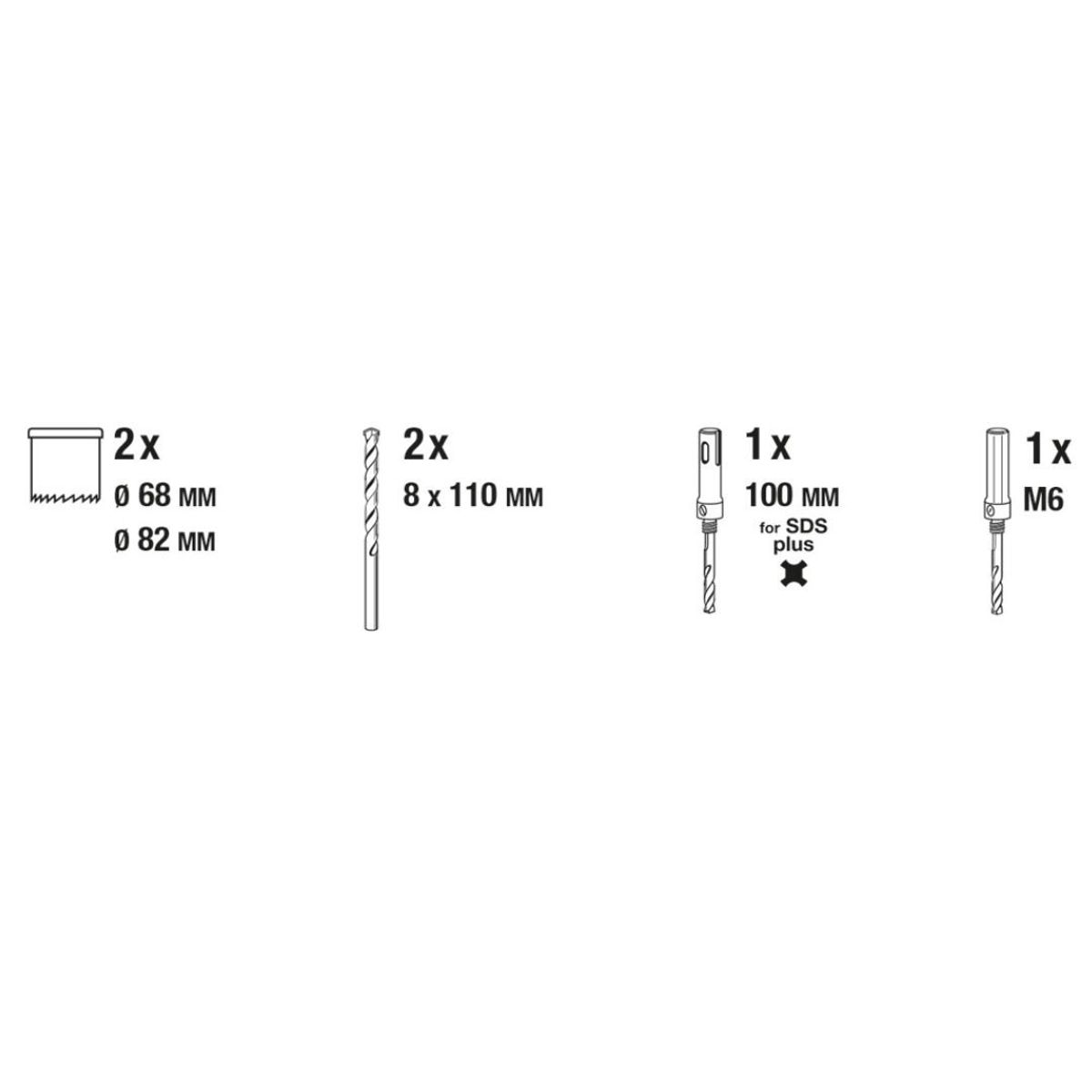 KWB - Juego De Sierras Corona De Tungsteno 6 Piezas Kwb