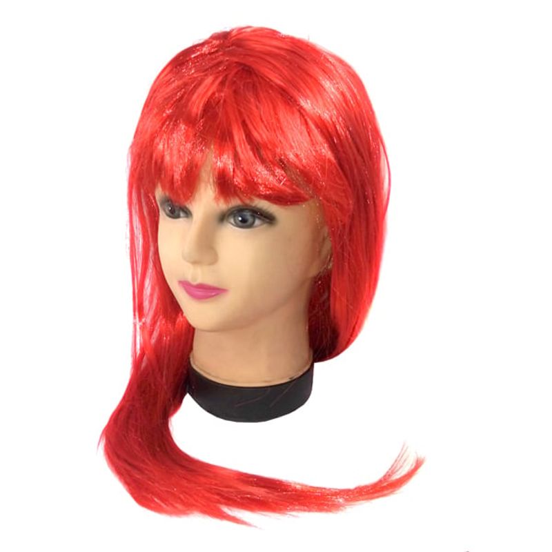 GENERICO - PELUCA LARGA 60CM 160GR ROJO X1 UNI