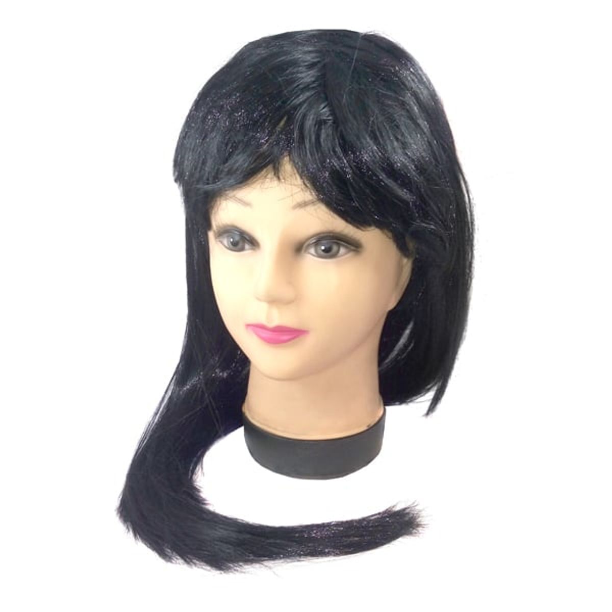 GENERICO - PELUCA LARGA 60CM 160GR NEGRO X1 UNI