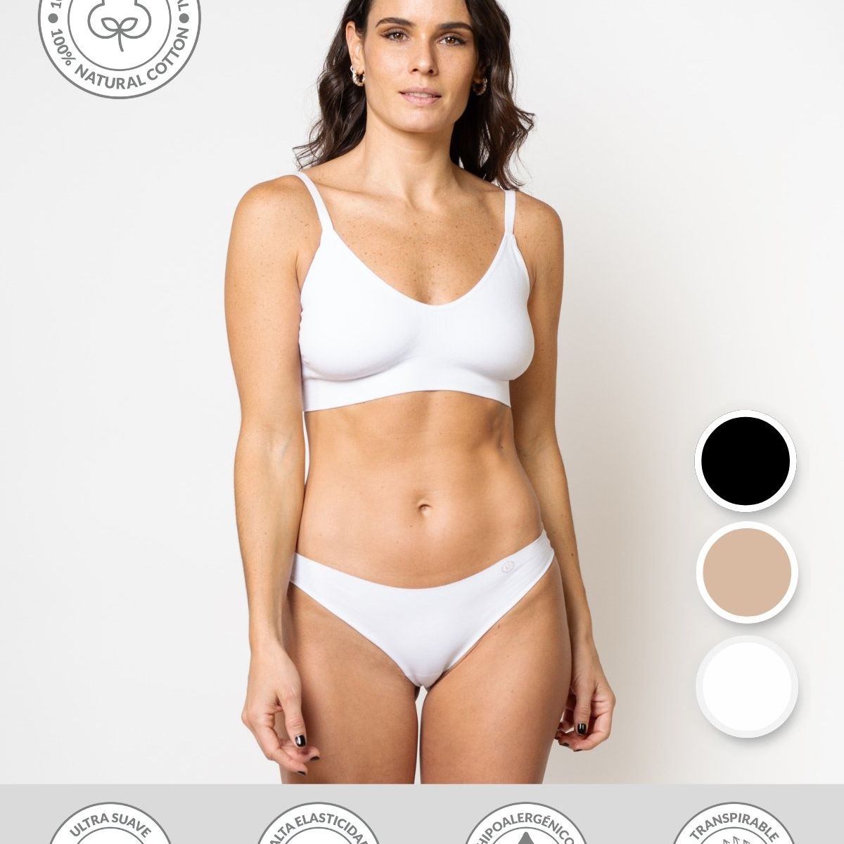 UNICA LINGERIE - CALZÓN PACK 3 BIKINI EN ALGODÓN SIN DEMARCACIÓN SURTIDO