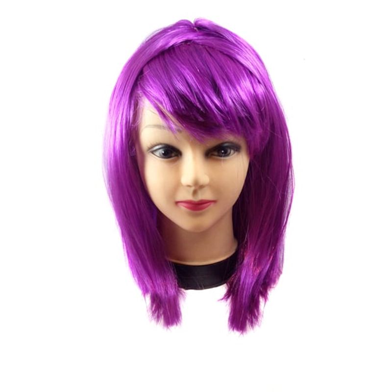 GENERICO - PELUCA MEDIANA 43CM 160GR MORADO X1 UNI