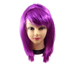 GENERICO - PELUCA MEDIANA 43CM 160GR MORADO X1 UNI