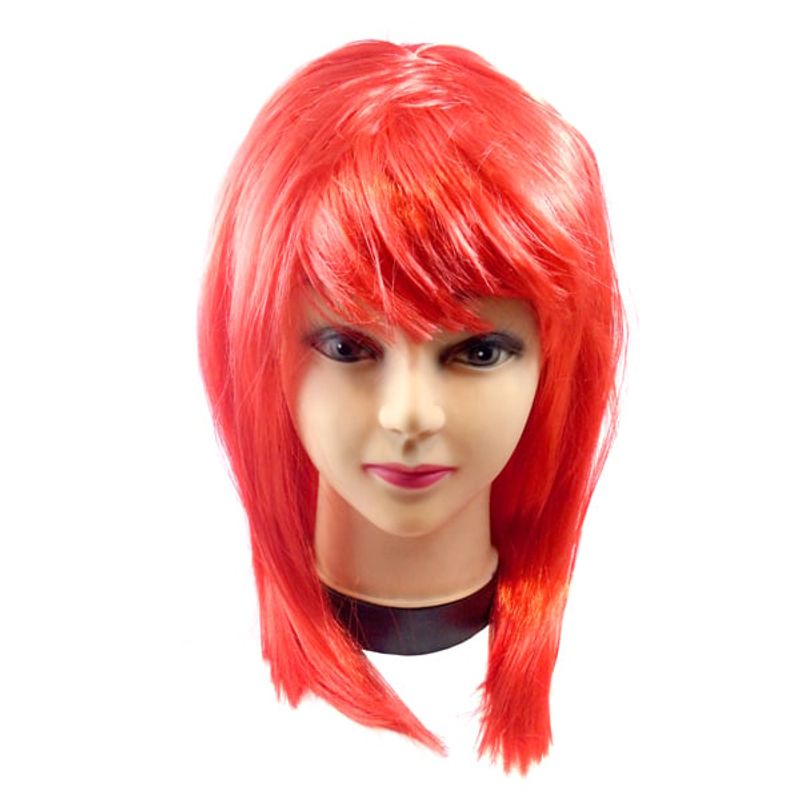 GENERICO - PELUCA MEDIANA 43CM 160GR ROJO X1 UNI