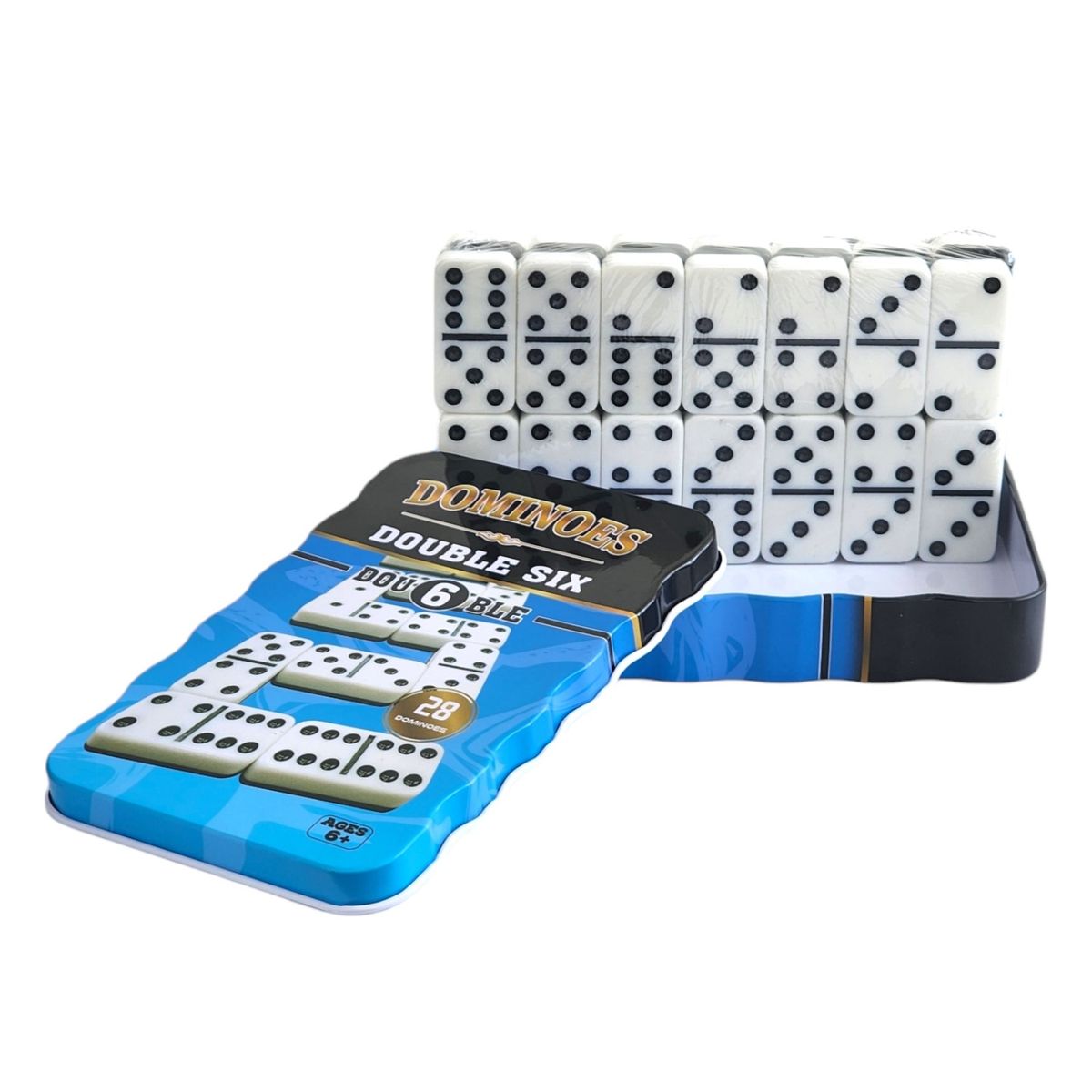 GENERICO - Juego de Domino 28Pz doble color caja metálica 12001