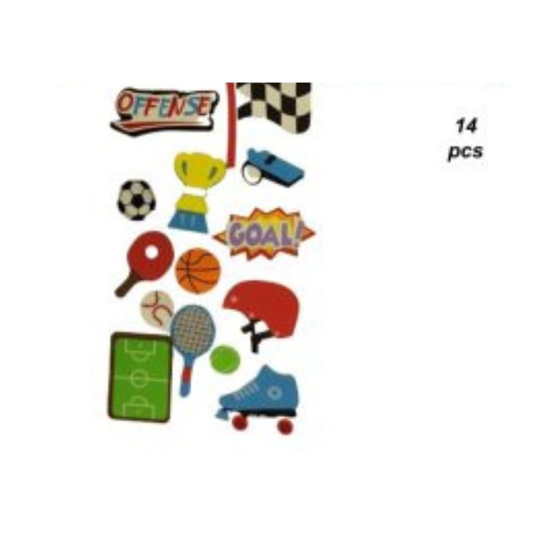 GENERICO - STICKERS GOMA EVA 14 PCS