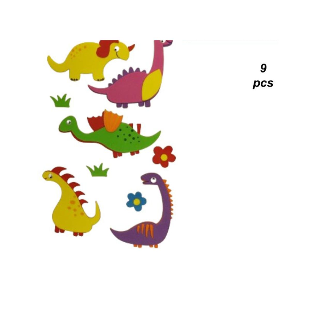 GENERICO - STICKERS GOMA EVA 9 PCS