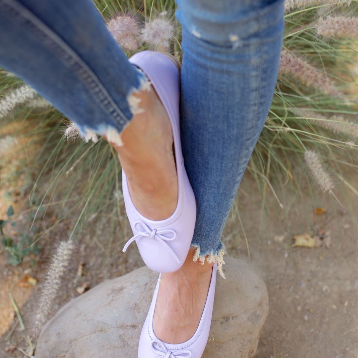 HEAVEN ICE - Ballerina Sophia cuero color Lila Pastel