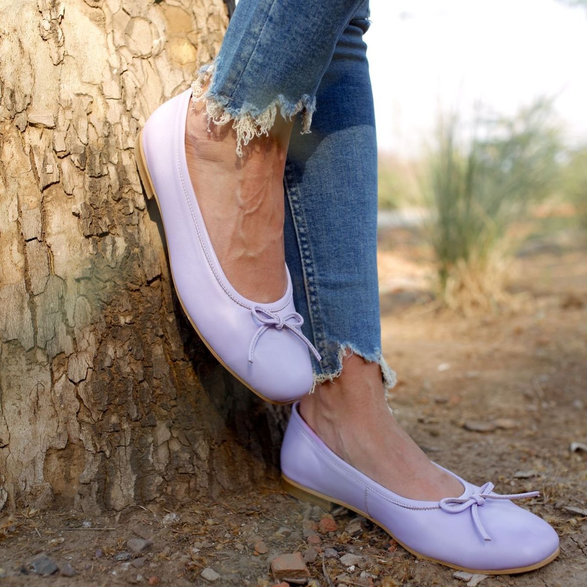 HEAVEN ICE - Ballerina Sophia cuero color Lila Pastel