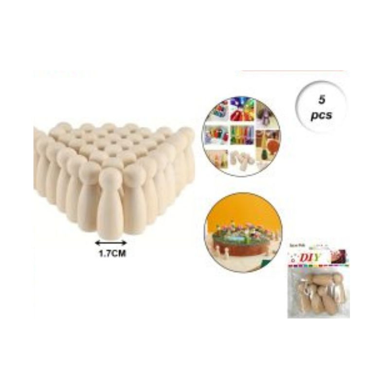 GENERICO - ACCESORIOS DE MADERA DIY 5 PCS