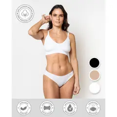 UNICA LINGERIE - CALZÓN PACK 3 PANTALETA EN ALGODÓN SIN DEMARCACIÓN SURTIDA.-