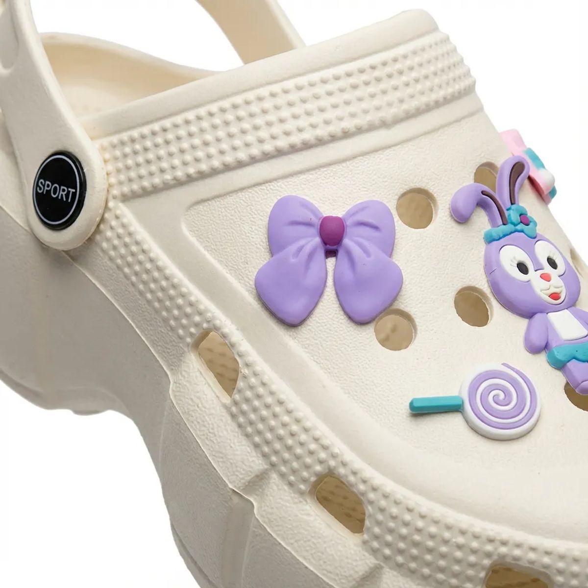 BOVINITA - Zueco mujer Plataforma Beige Liviana Charms Comodas