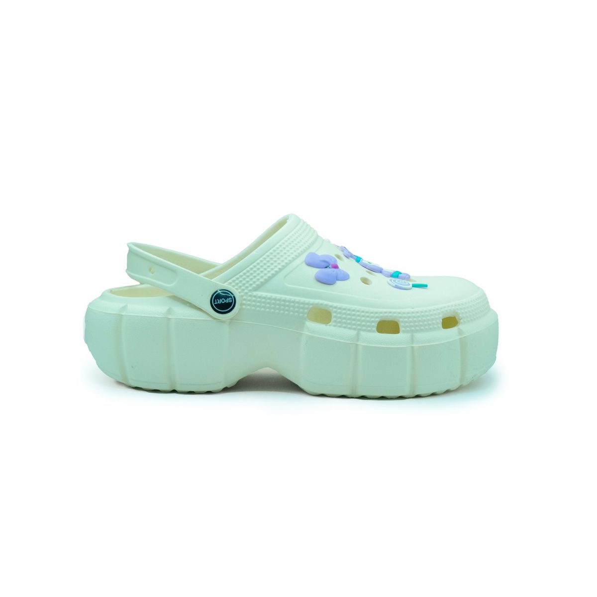 BOVINITA - Zueco mujer Plataforma Beige Liviana Charms Comodas