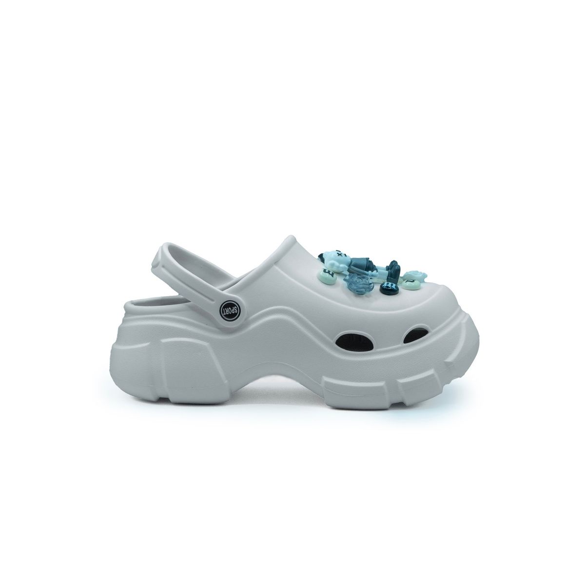 APOSTOL - Zuecos plataforma dama blancos sandalias altas