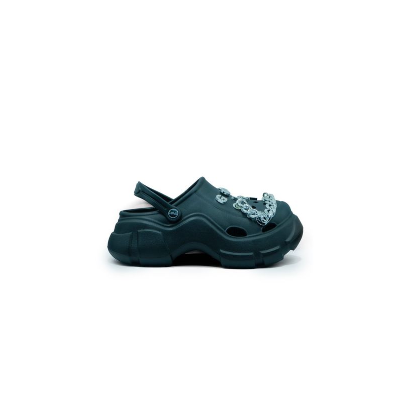 APOSTOL - Zuecos sandalias plataforma con charms BLACK