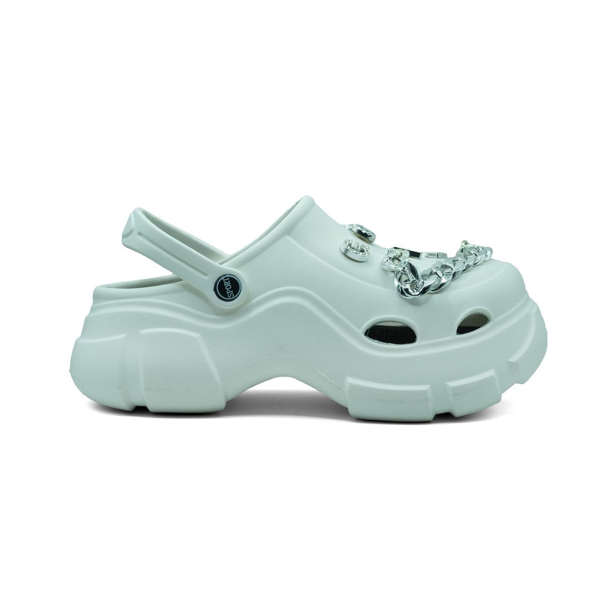 BOVINITA - Zuecos sandalias plataforma charms White