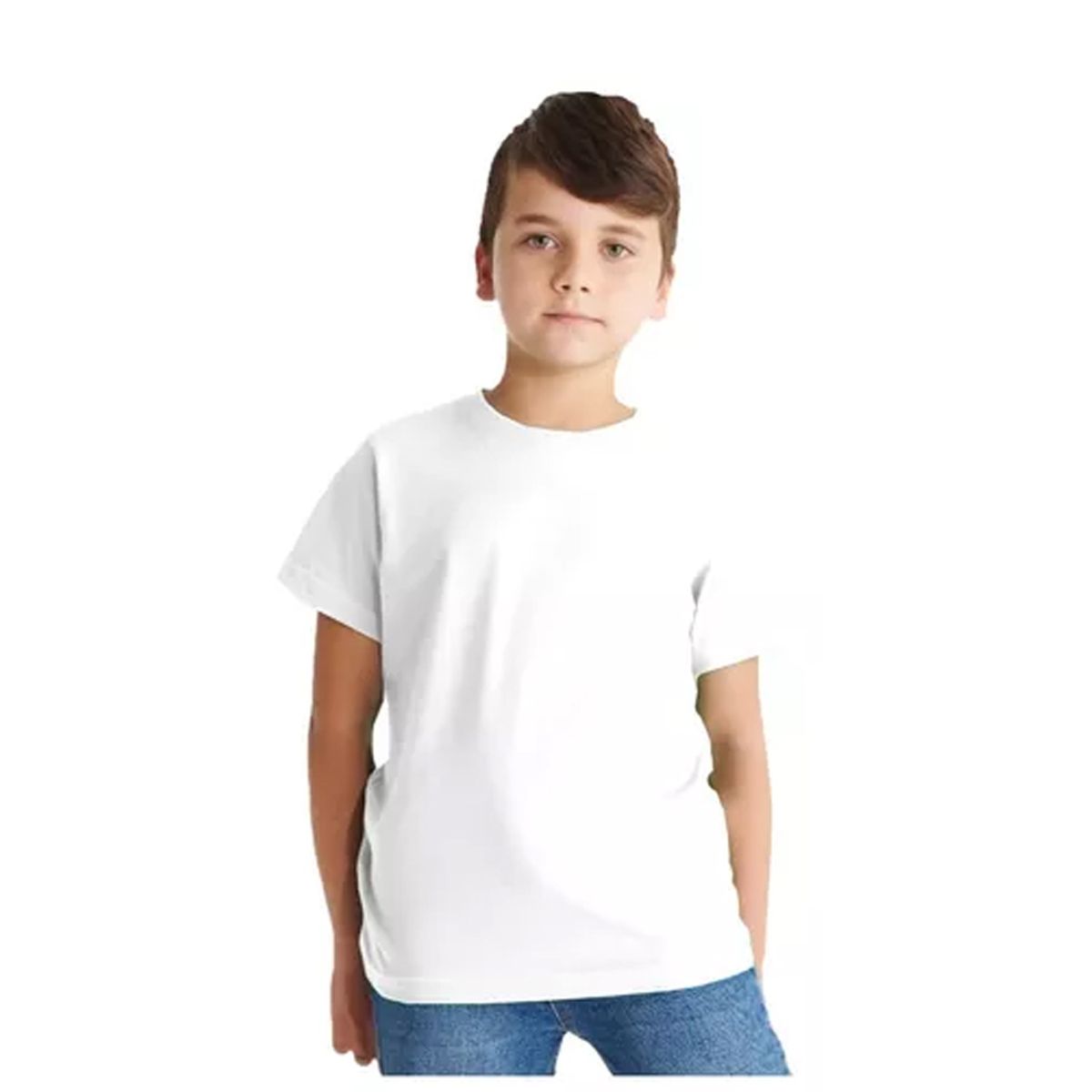 CREA PRINT - POLERA BLANCA PARA ESTAMPADO POR SUBLIMACION NIÑO POLESTER