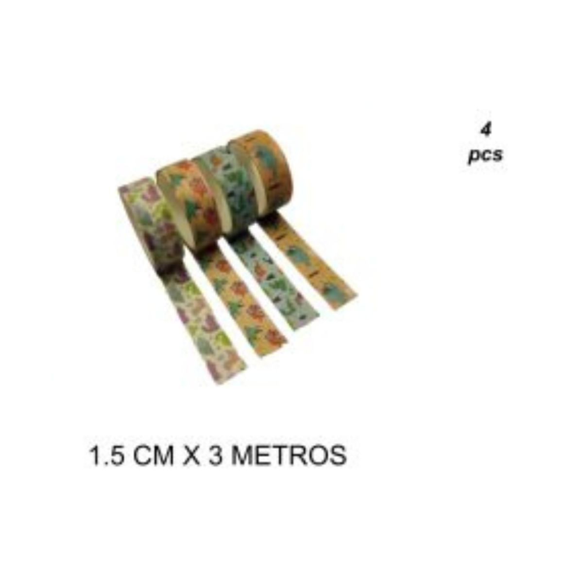 GENERICO - ROLLO DE CINTA  4 PCS 1 CM X 3 M