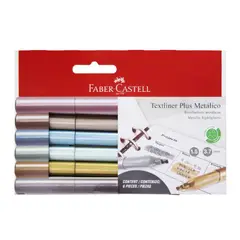 FABER - Caja Destacador Textliner Plus Metalicos 6Uni Faber-Castell