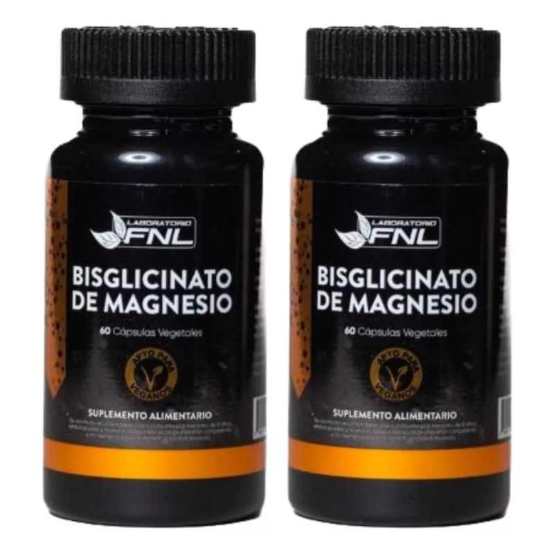 FNL - Bisglicinato de Magnesio 550mg 120 cápsulas FNL Pack 2 Frascos