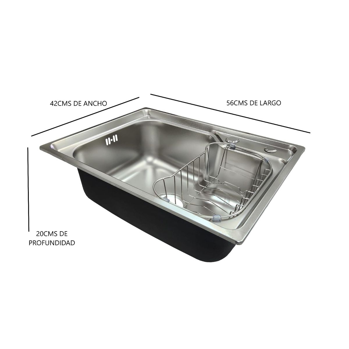 GENERICO - Lavaplatos acero inoxidable 56x42 sobre cubierta.