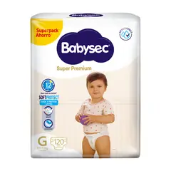 BABYSEC - Pañales De Bebé Super Premium 120 Un Talla G