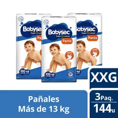 BABYSEC - 3 Paquetes Pants Super Premium 144 un Talla XXG