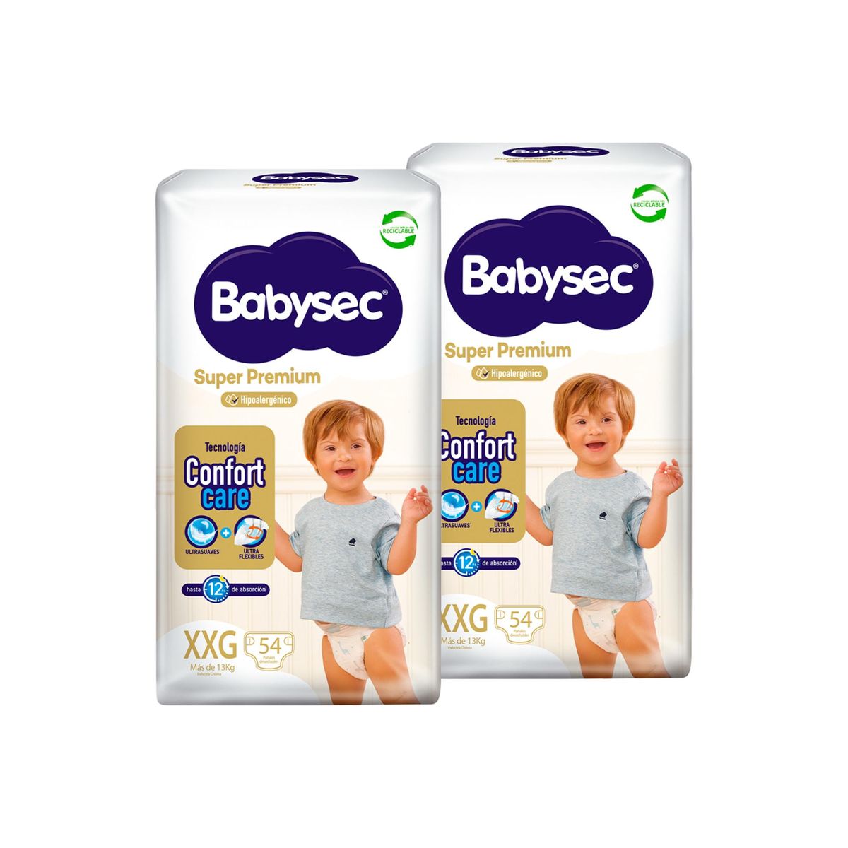 BABYSEC - 2 Paquetes Pañales de Bebé Babysec Super Premium 108 un XXG
