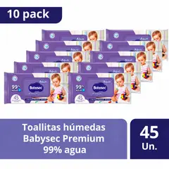BABYSEC - Pack 10 Toallitas Húmedas Premium 45 un