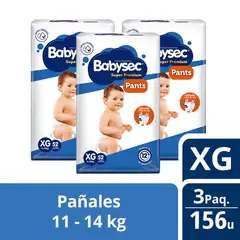 BABYSEC - 3 Paquetes Pants Super Premium 156 un Talla XG