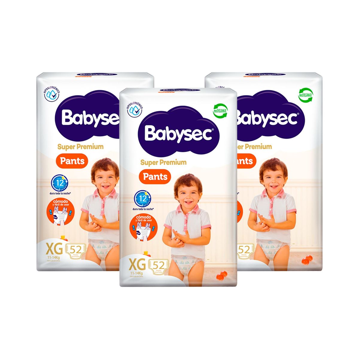 BABYSEC - 3 Paquetes Pants Babysec Super Premium 156 un Talla XG