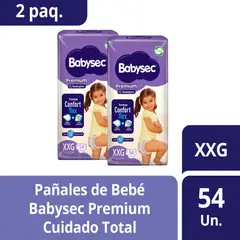 BABYSEC - 2 paquetes de Pañales de Bebé Premium 108 un XXG