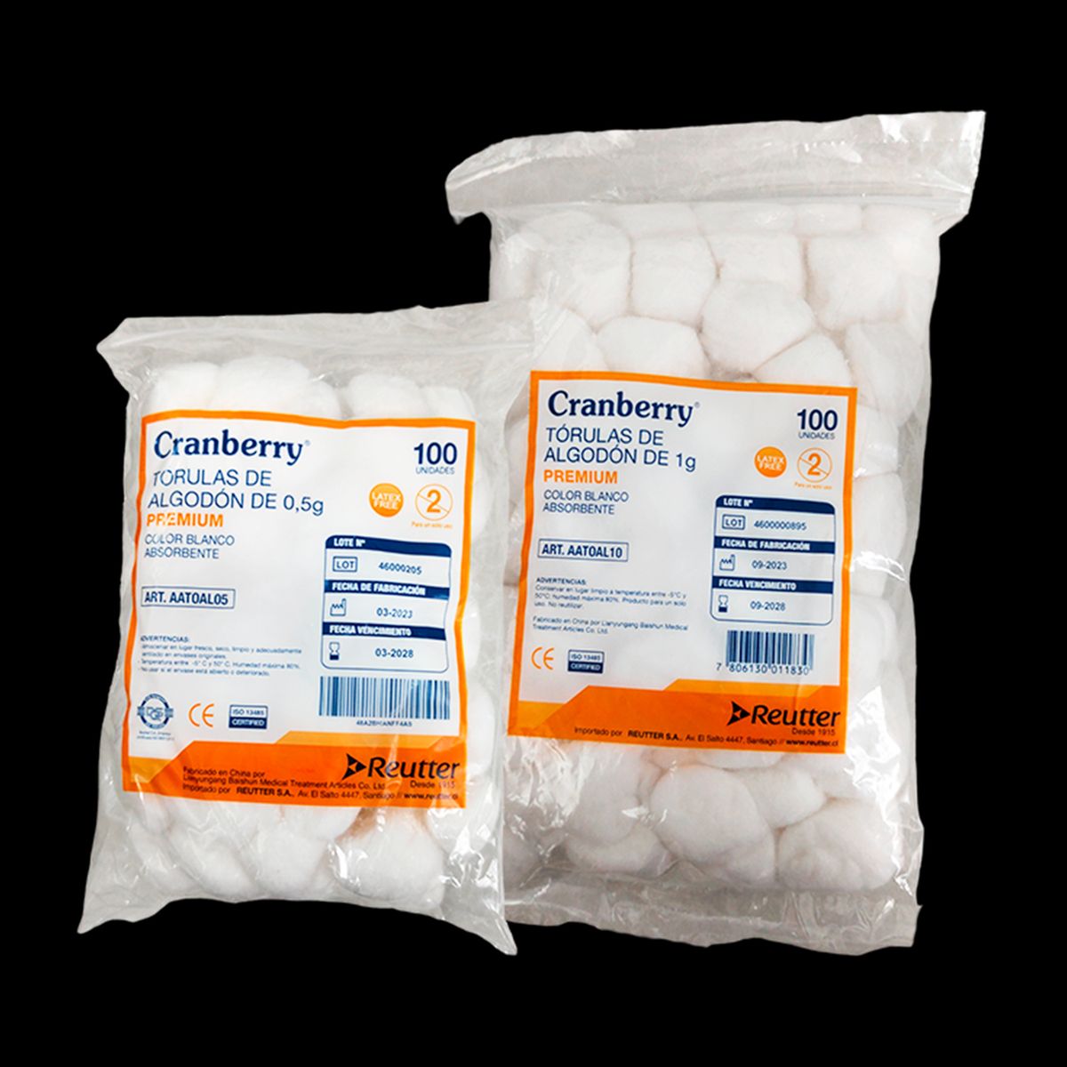 REUTTER - TORULAS DE ALGODON BOLSA 100 UNIDADES - Blanco