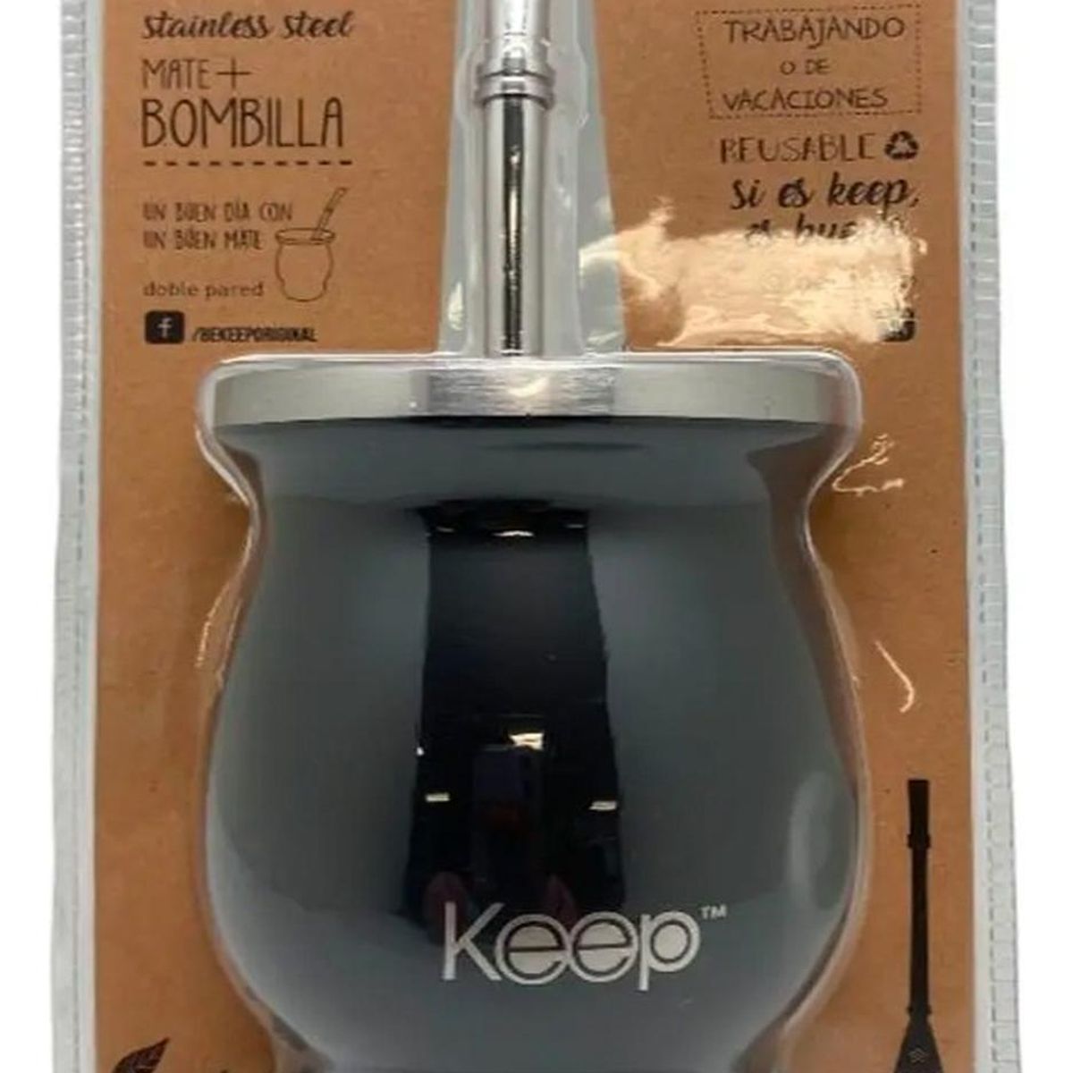 KEEP - Matero + Bombilla - Negro