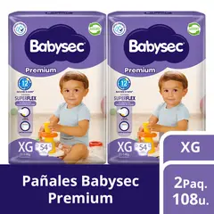 BABYSEC - 2 paquetes de Pañales de Bebé Premium 108 un XG