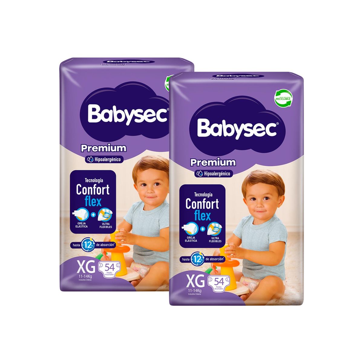 BABYSEC - 2 paquetes de Pañales de Bebé Babysec Premium 108 un XG