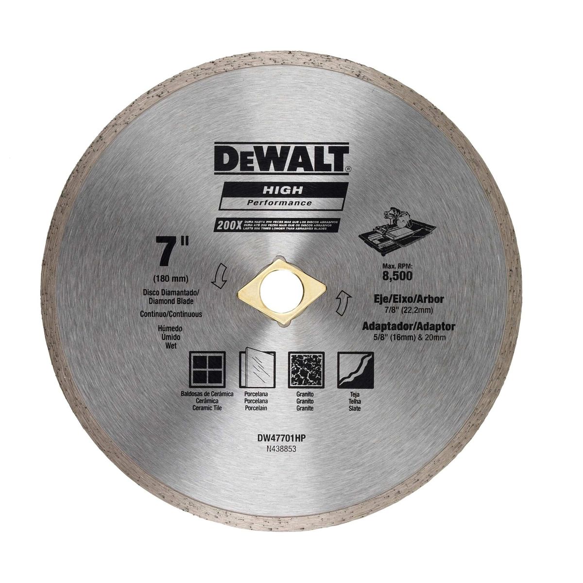 DEWALT - Disco diamantado 7” (180mm) DEWALT DW47701HP