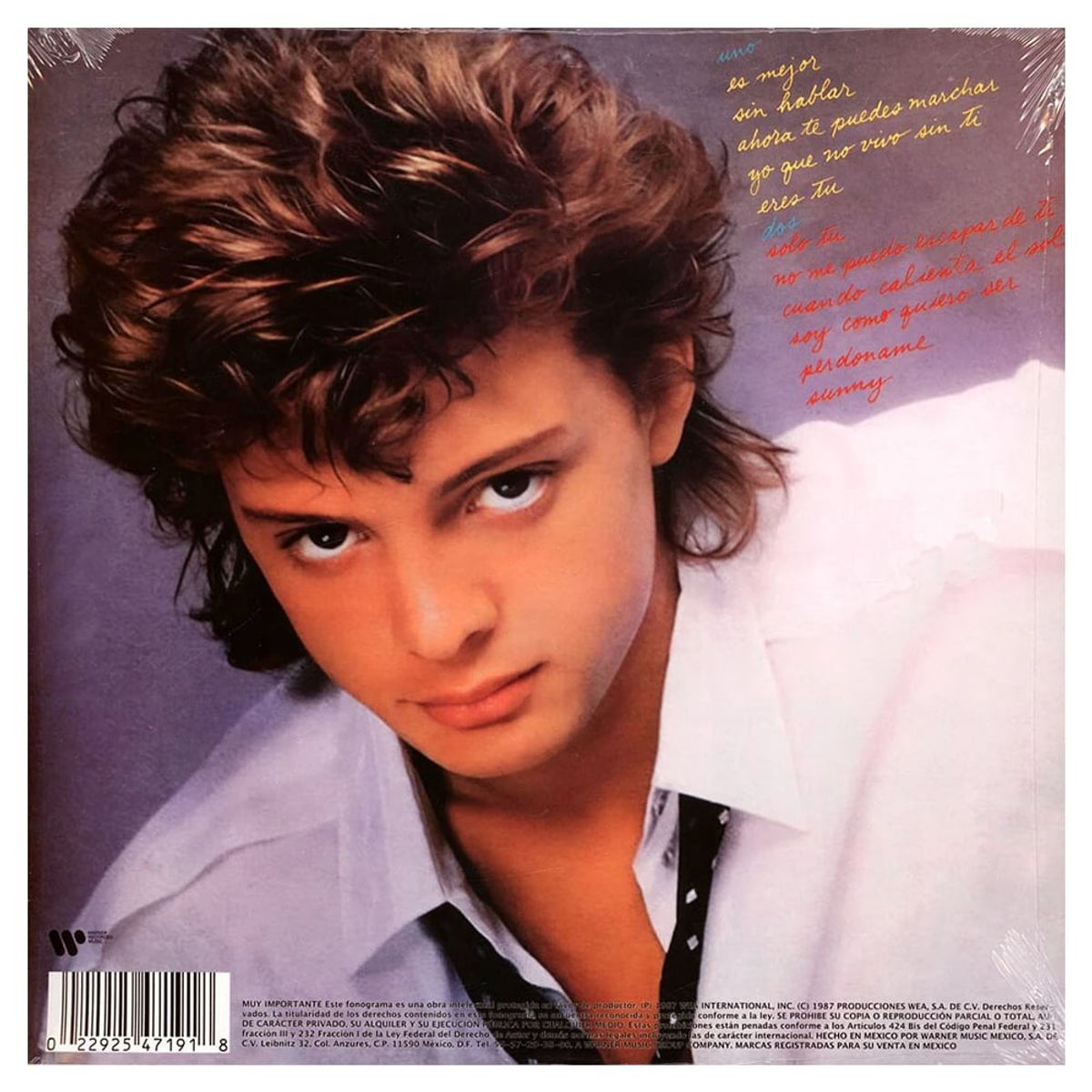 WARNER MUSIC - Luis Miguel 87- Soy Como Quiero Ser - Vinilo Nuevo