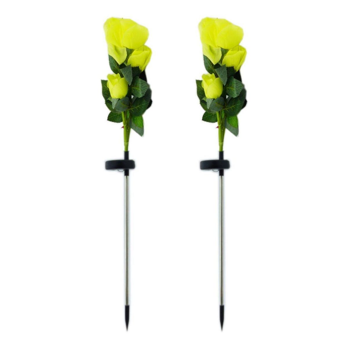 IMPORTCLICK - Set 2 Flor Foco Solar LED Rosa 80 CM Luz Blanca