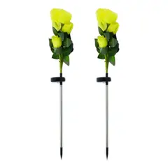 IMPORTCLICK - Set 2 Flor Foco Solar LED Rosa 80 CM Luz Blanca - Multicolor