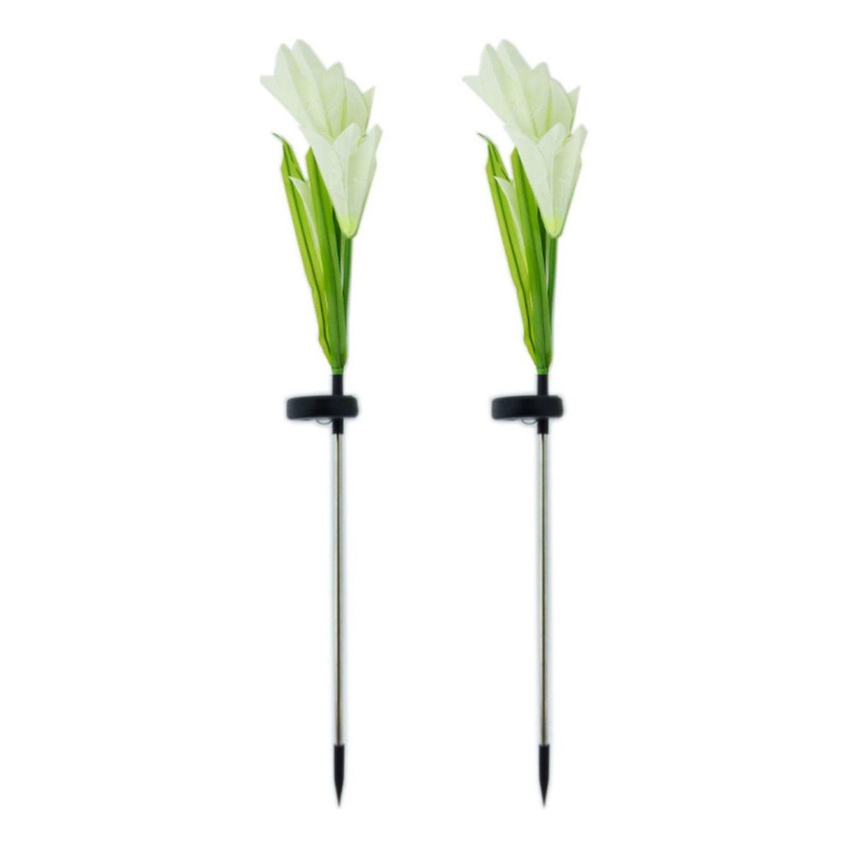 IMPORTCLICK - Set 2 Flor Foco Solar LED Exótico 80 CM Luz Blanca